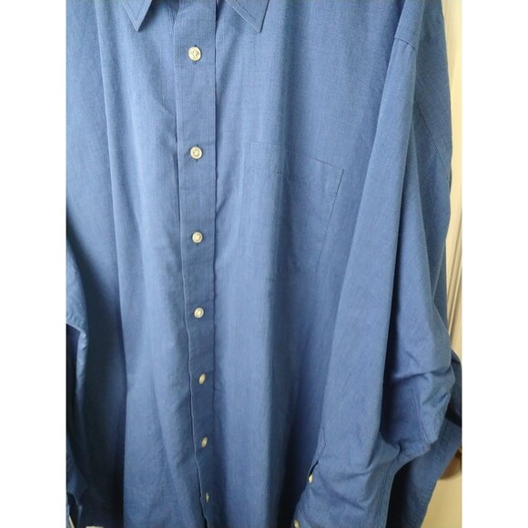 Repp Men'swear 21/35-36 Tall Blue LS Collared Button down Shirt Business Office - Picture 2 of 6